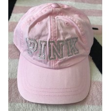 Victoria&apos;s Secret Pink Light Pink Silver Emroidered Baseball Cap  NIP  eb-16709182